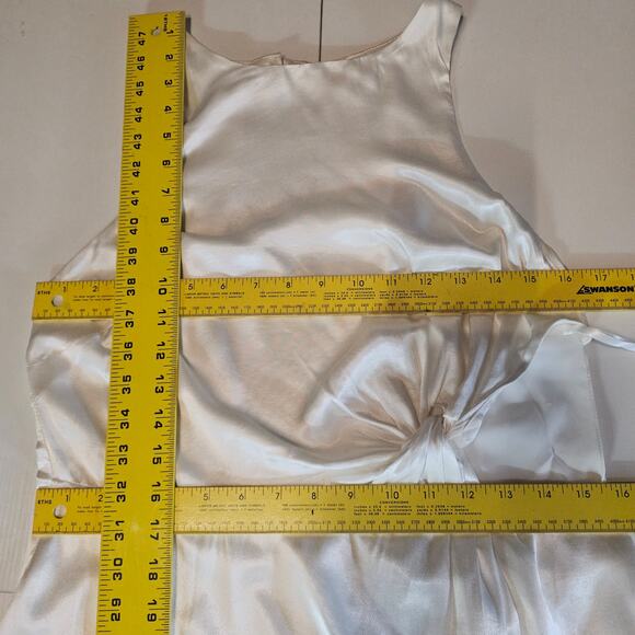 For Love & Lemons Lucy White Satin Sleeveless Mini Dress Size L NEW 3639 - Picture 9 of 11